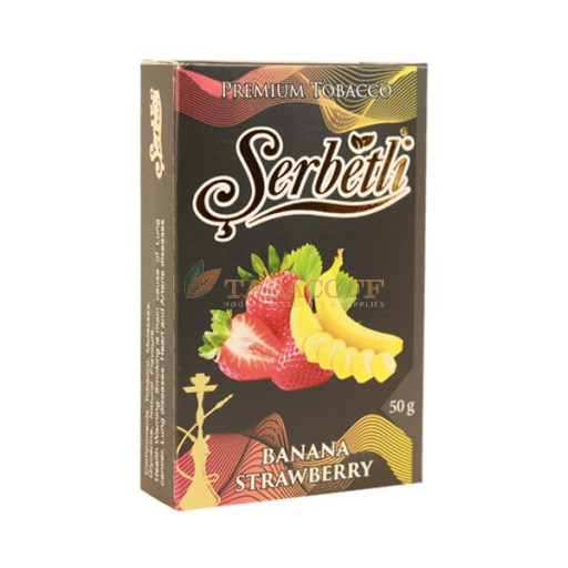 Табак для кальяна Serbetli Banana Strawberry (Банан, Клубника) black pack 50 гр