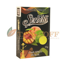 Табак для кальяна Serbetli Lime Spiced Peach (Лайм, Печеный персик) black pack 50 гр
