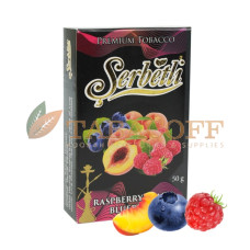Табак для кальяна Serbetli Raspberry peach blueberry (Малина, персик, черника) black pack 50 гр