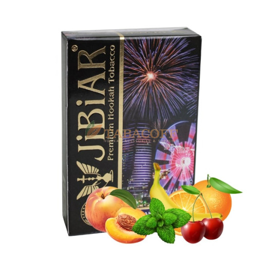 Табак для кальяна Jibiar Baku night (Апельсин, Банан, Вишня, Мята, Персик) 50 гр