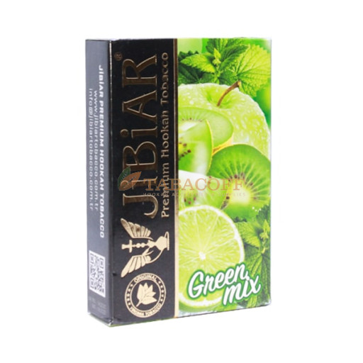 Табак для кальяна Jibiar Green Mix (Лайм, Мята, Яблуко, Киви) 50 гр