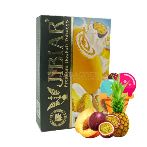 Табак для кальяна Jibiar Solero (Ананас, маракуйя, мороженое, персик) 50 гр