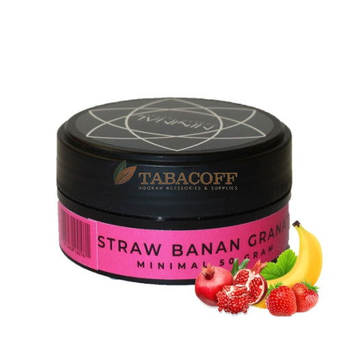 Табак для кальяна Minimal Straw Banana Granat (Банан, Клубника, Гранат) 50 гр